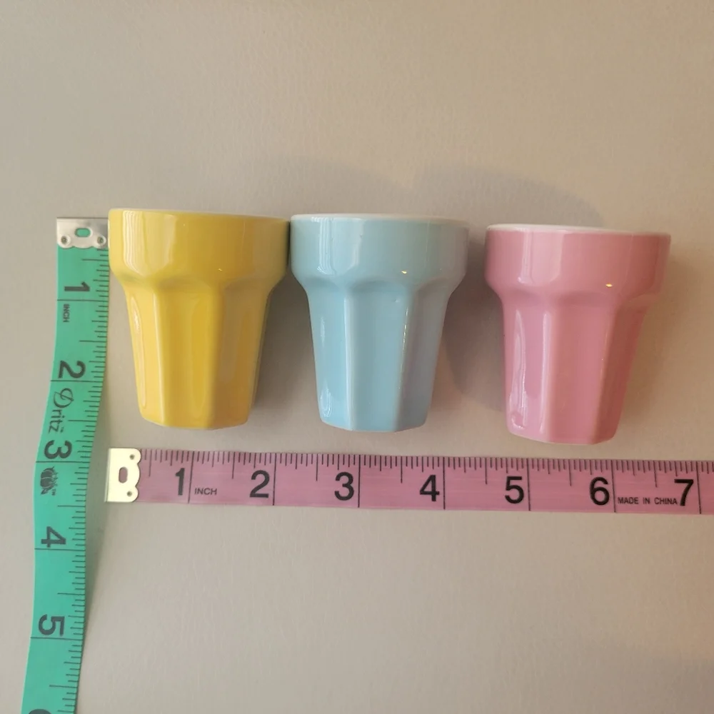 IKEA Pastel Cups Shot Glass Small Vase ~ DUKTIG Line ~ Pink Blue Yellow FINAL !!